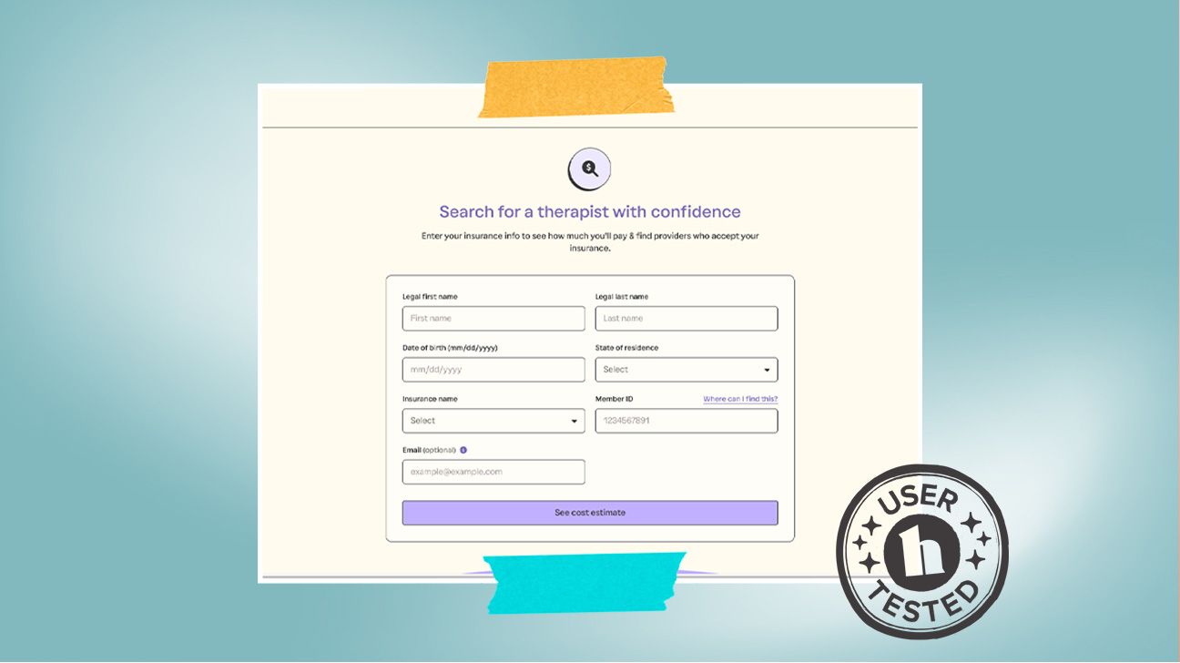 Screenshot of user testing Grow online therapy.